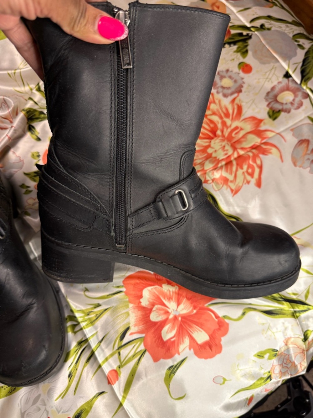 Harley-Davidson Women's Black Leather Mid-Calf Harness Boots - Picture 11 of 14